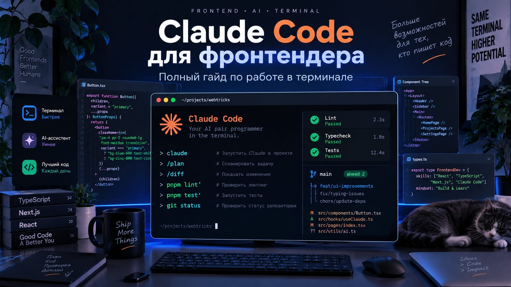 Claude Code для фронтендера — полный гайд по работе в терминале